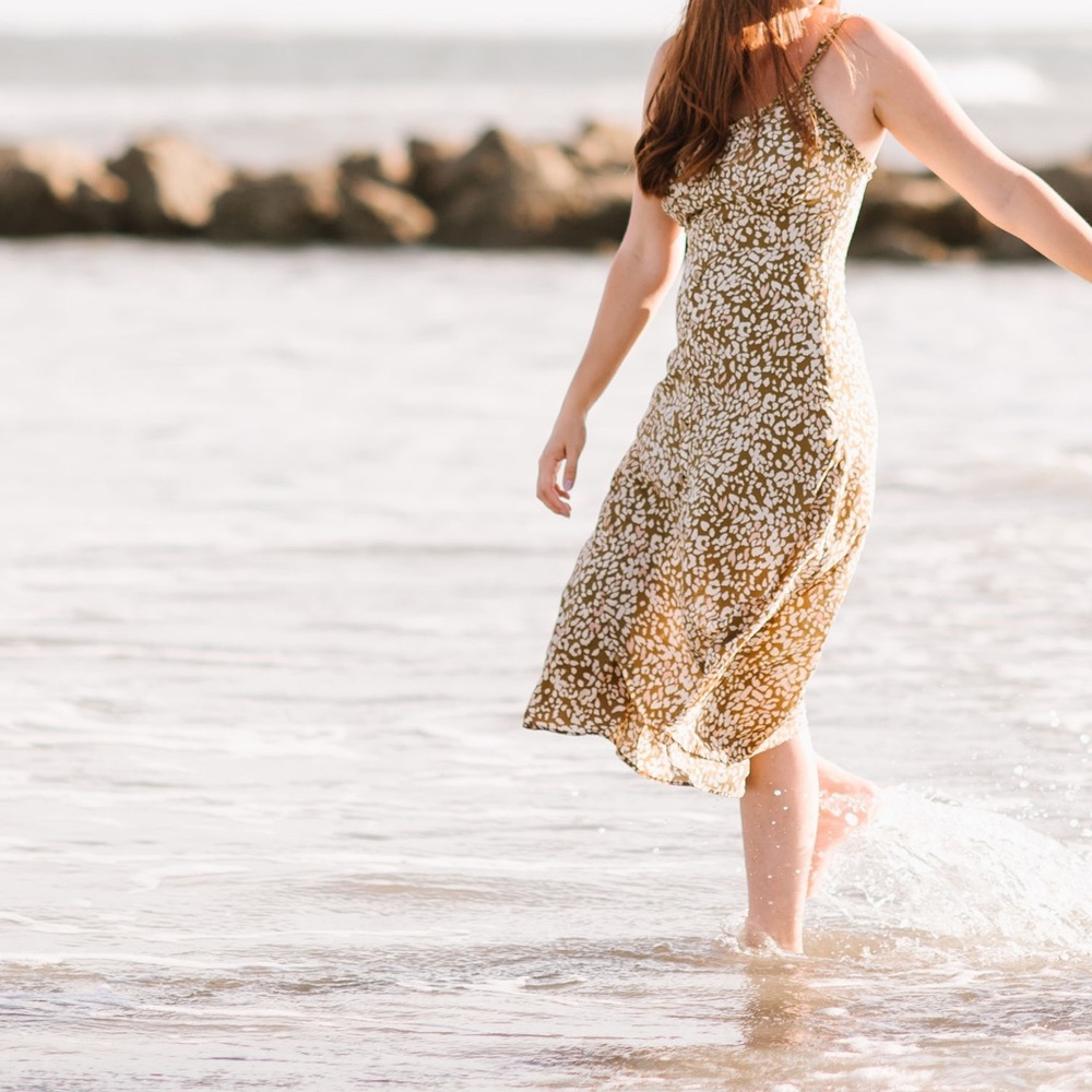 Leopard print yellow dress